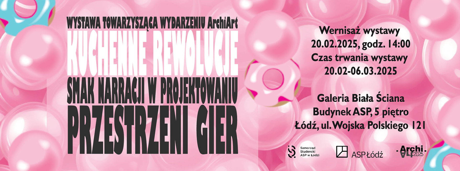 Baner do wystawy Kuchenne rewolucje. Smak narracji w projektowaniu przestrzeni gier