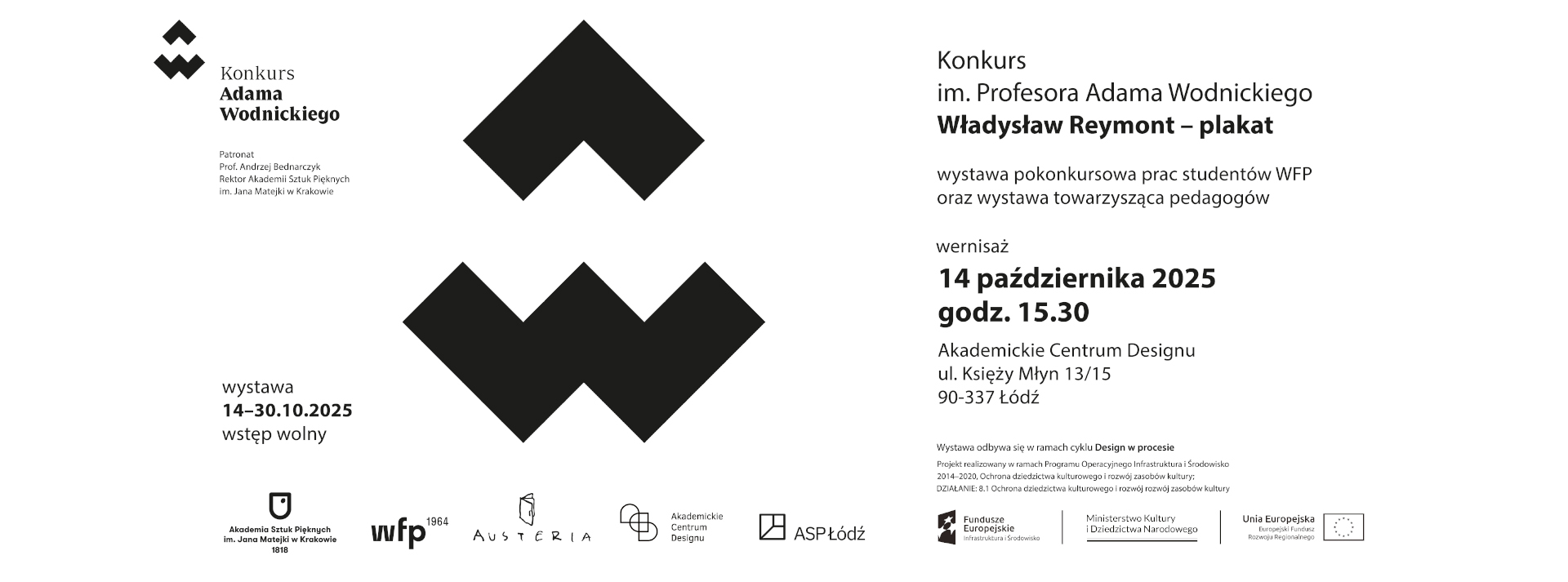 Baner Wystawy plakatu – Wydział Form Przemysłowych z ASP w Krakowie