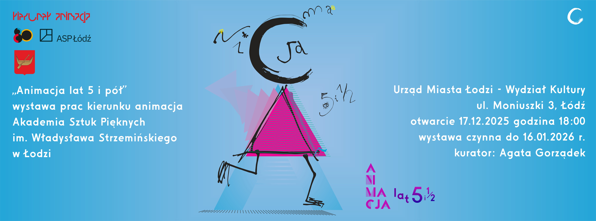 Baner wystawy Animacja lat 5 i pół