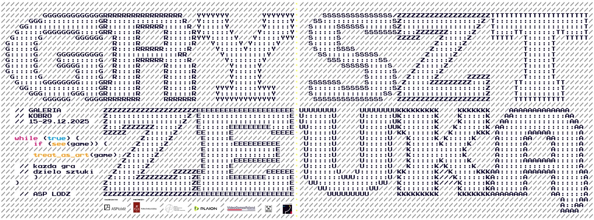 Baner wystawy Gry ze sztuką