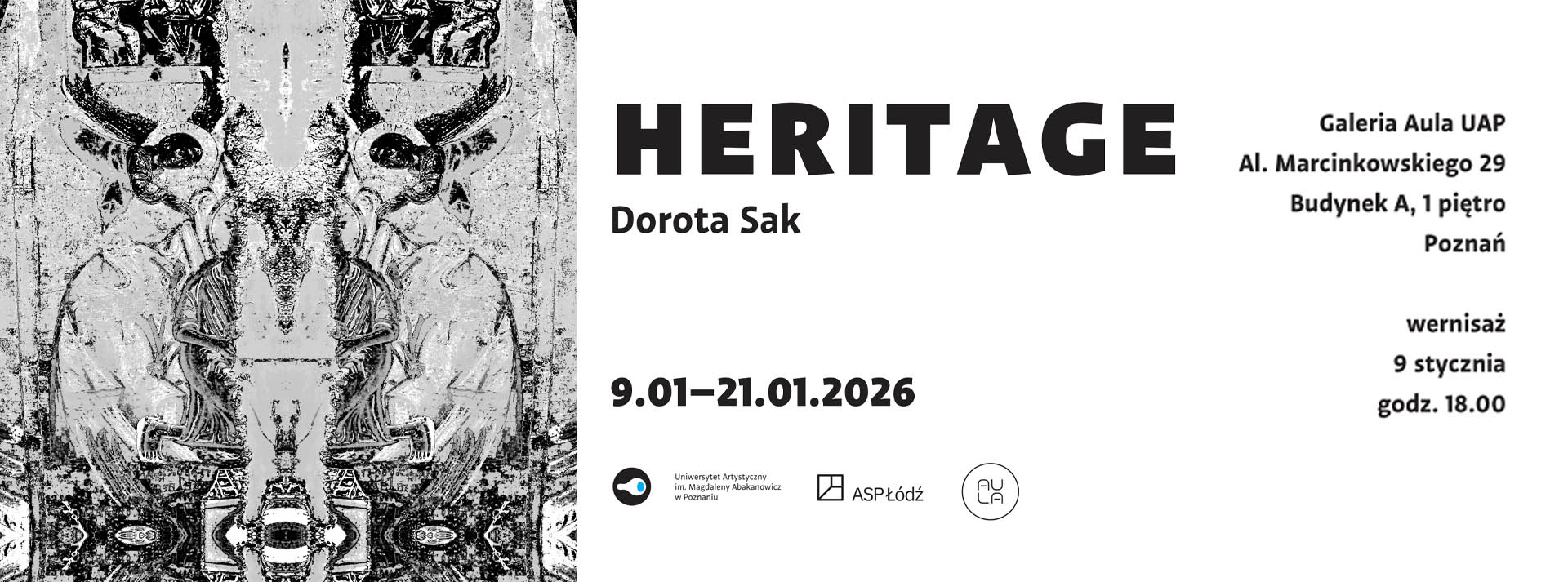 Baner wystawy HERITAGE. Dorota Sak