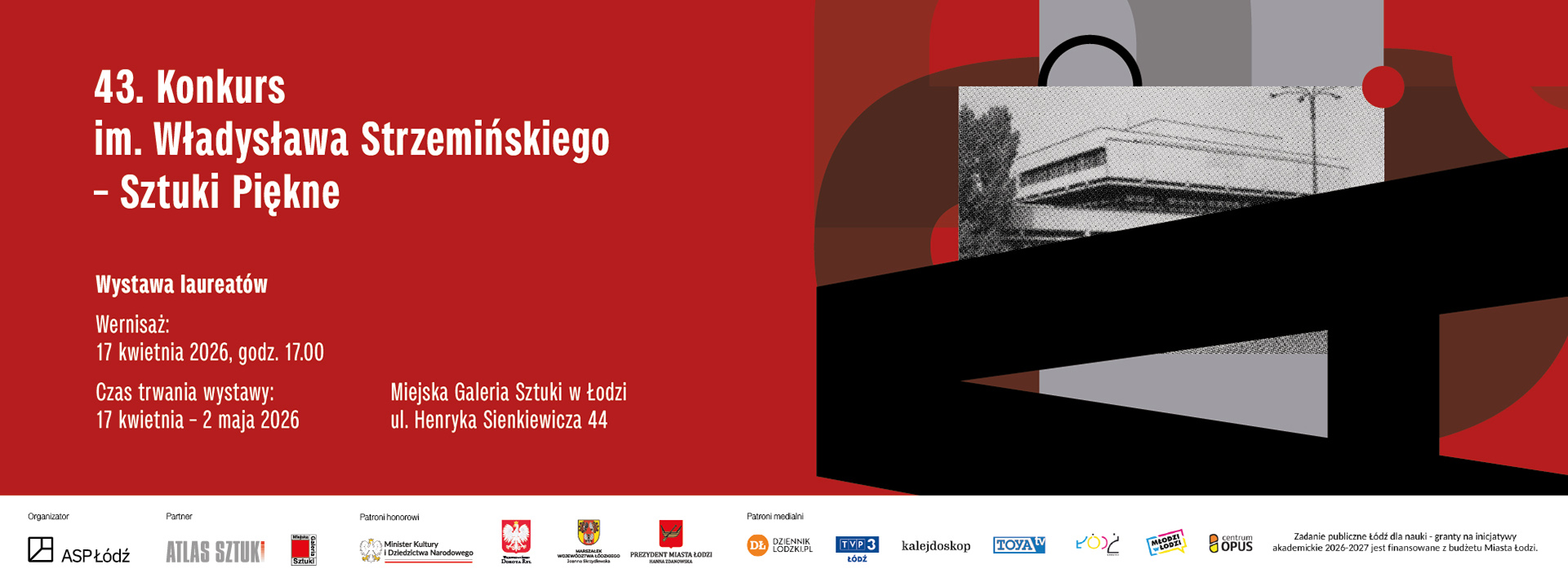 Baner linkujący do materiałów 43. Konkursu Sztuki Piękne