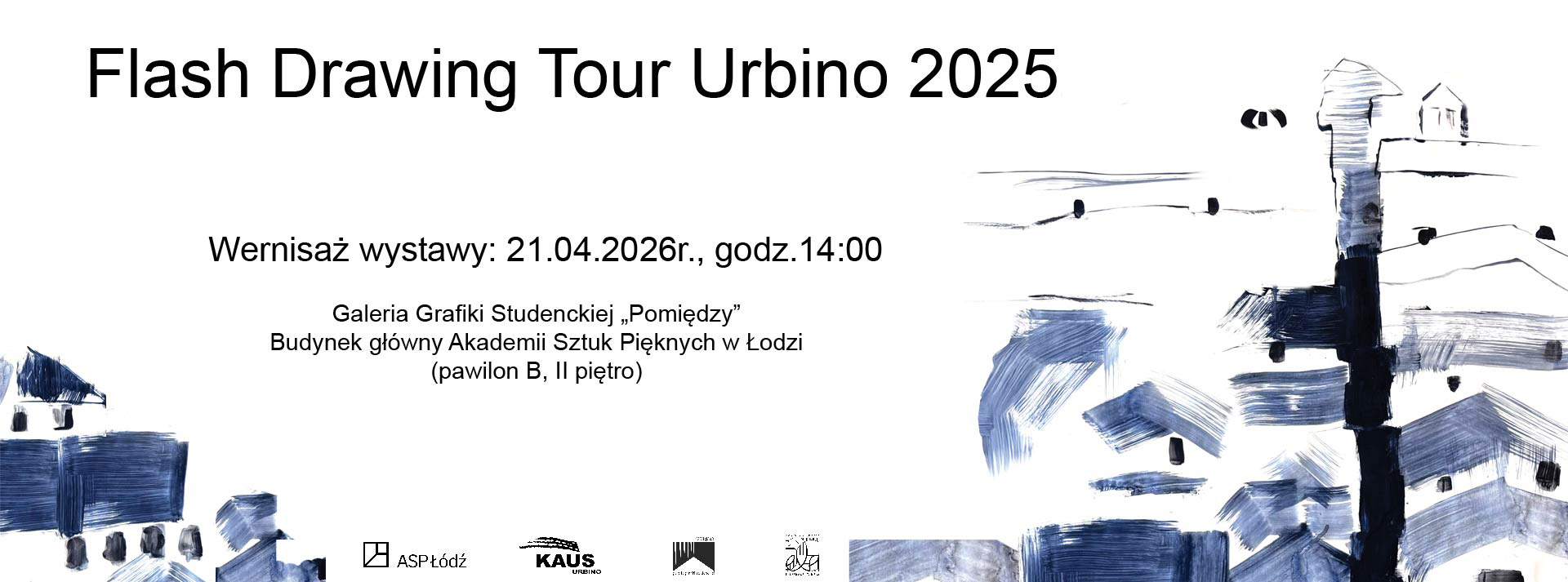 Baner wystawy Flash Drawing Tour Urbino 2025