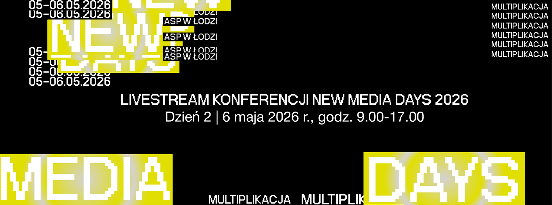 Baner linkujący do transmisji konferencji MULTIPLIKACJE w ramach wydarzenia New Media Days
