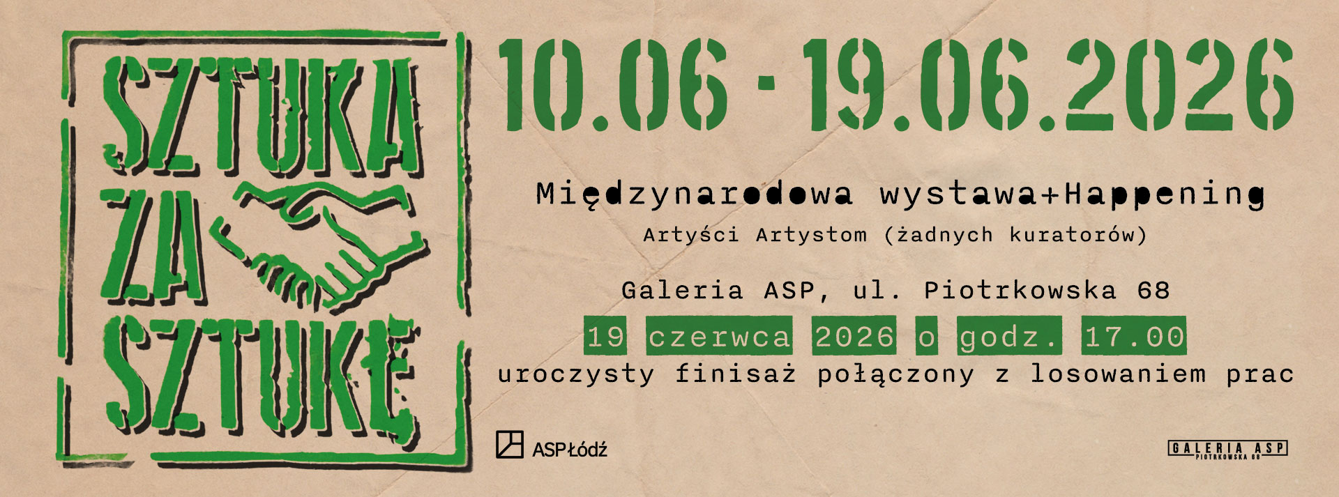 Baner wystawy SZTUKA ZA SZTUKĘ